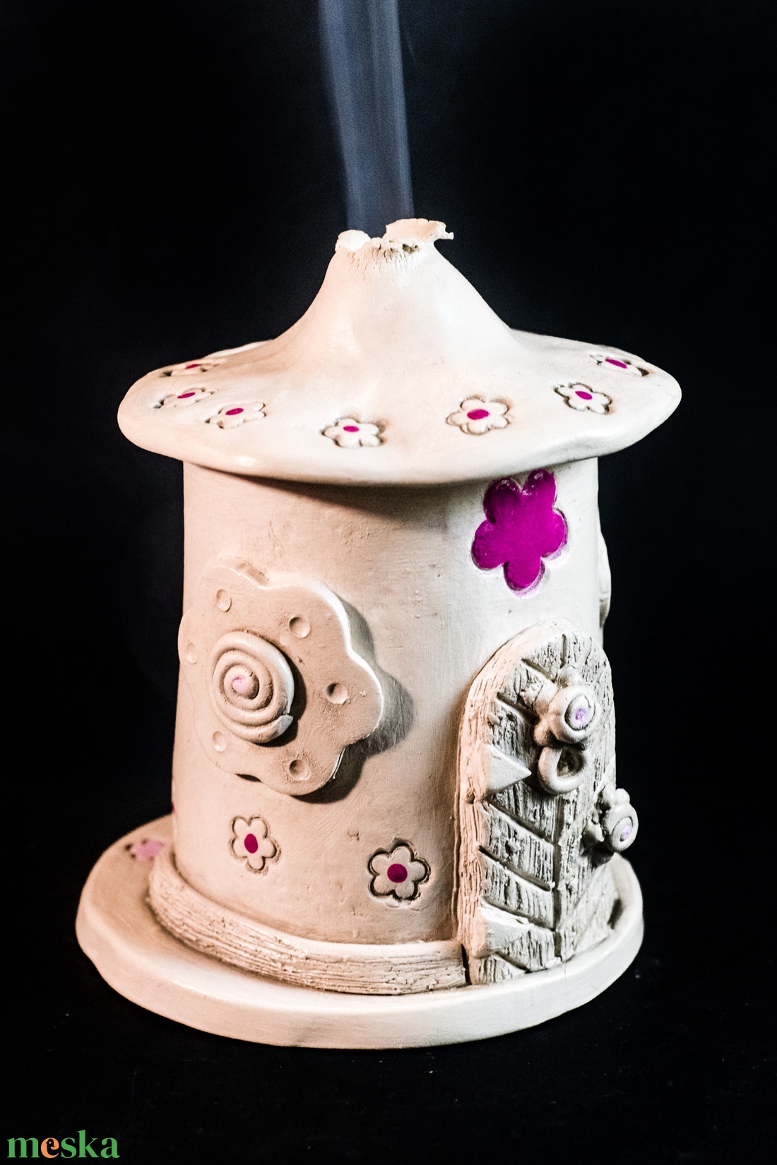 Kerámia  füstölő magenta - otthon & életmód - dekoráció - spiritualitás - füstölő és füstölőtartó - Meska.hu