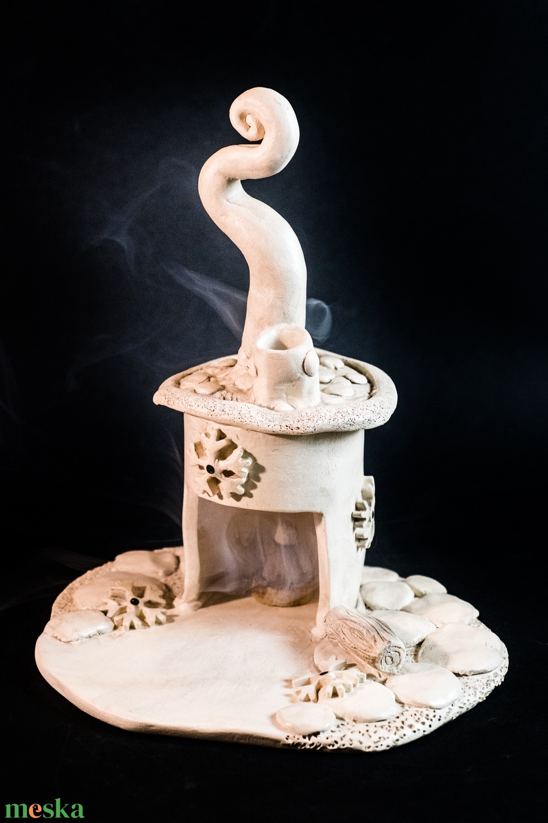 Kerámia füstölő  - karácsony - karácsonyi lakásdekoráció - karácsonyi falu, házikó - Meska.hu