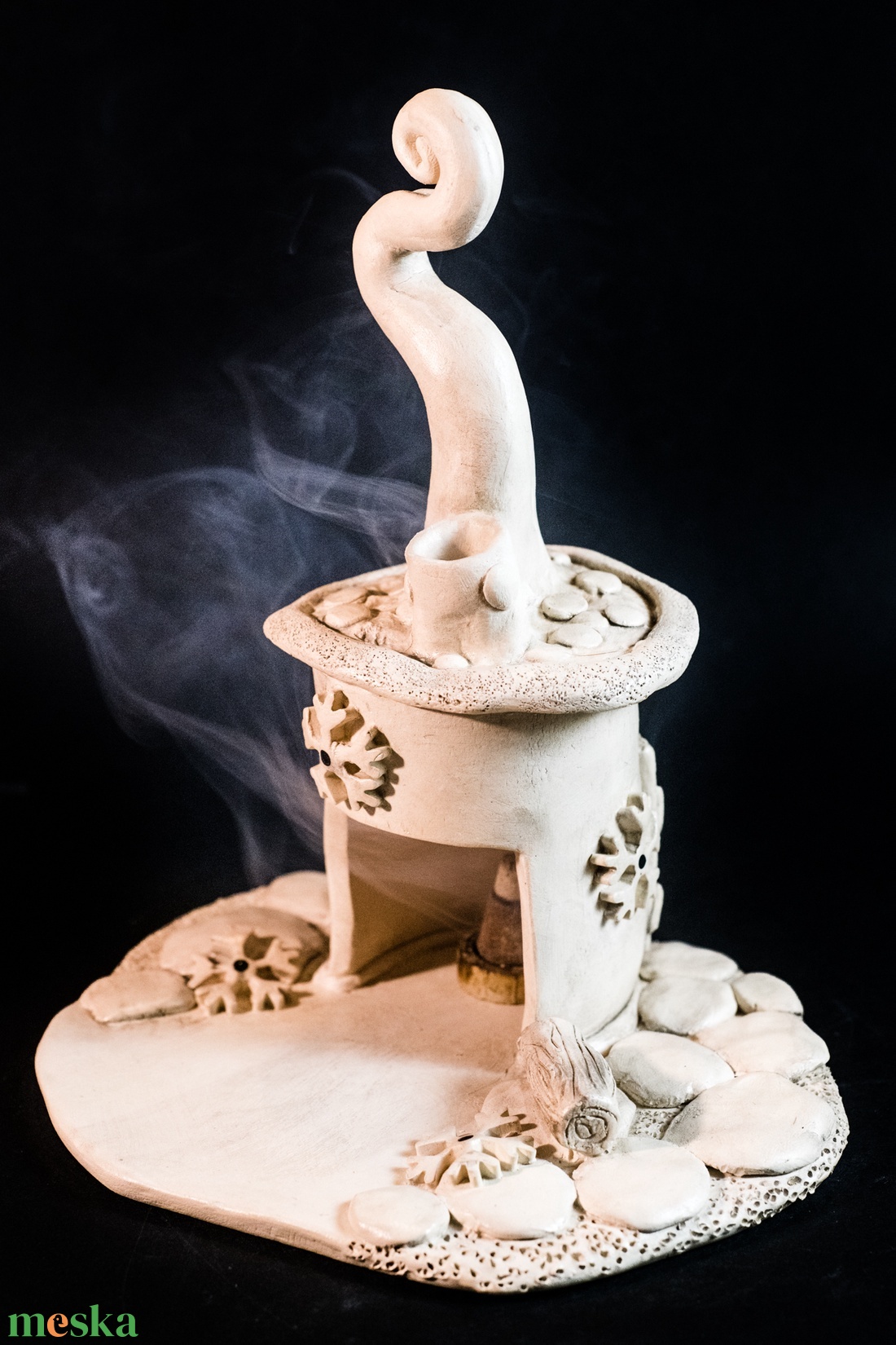 Kerámia füstölő  - karácsony - karácsonyi lakásdekoráció - karácsonyi falu, házikó - Meska.hu