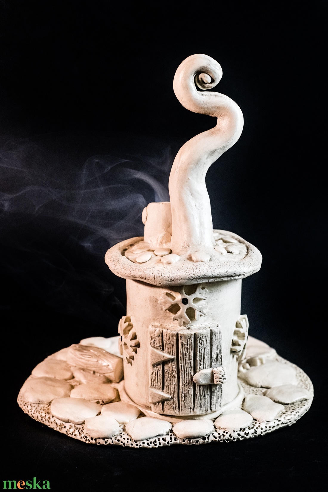 Kerámia füstölő  - karácsony - karácsonyi lakásdekoráció - karácsonyi falu, házikó - Meska.hu