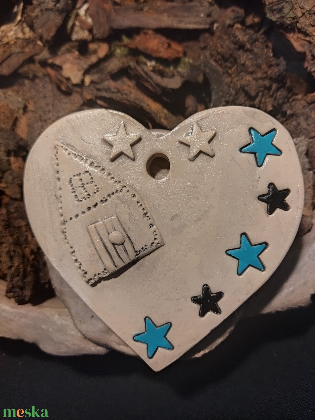 Kerámia karácsonyfa dÍszek türkiz - karácsony - karácsonyi lakásdekoráció - karácsonyfadíszek - Meska.hu