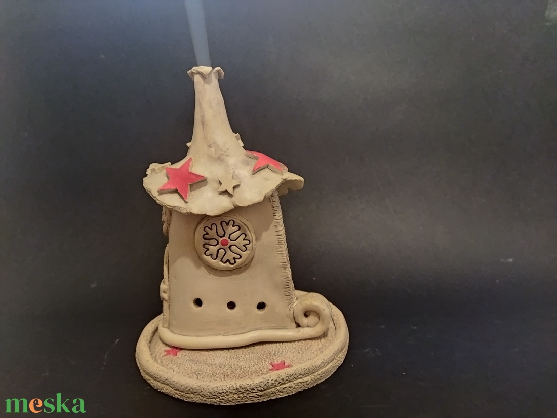 Kerámia füstölő piros csillag - otthon & életmód - dekoráció - spiritualitás - füstölő és füstölőtartó - Meska.hu