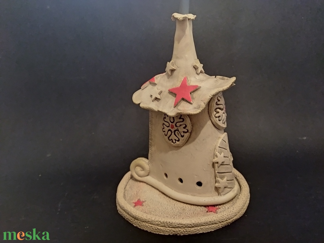 Kerámia füstölő piros csillag - otthon & életmód - dekoráció - spiritualitás - füstölő és füstölőtartó - Meska.hu