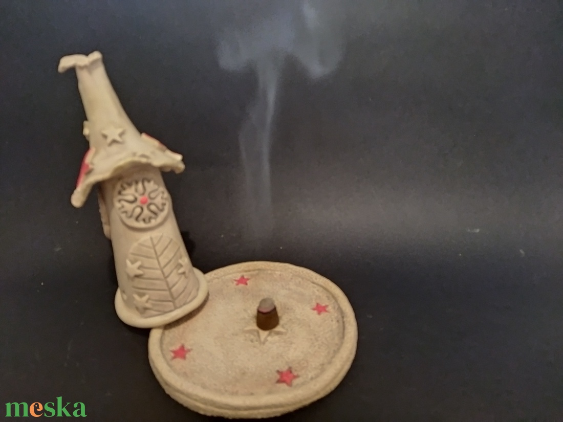 Kerámia füstölő piros csillag - otthon & életmód - dekoráció - spiritualitás - füstölő és füstölőtartó - Meska.hu