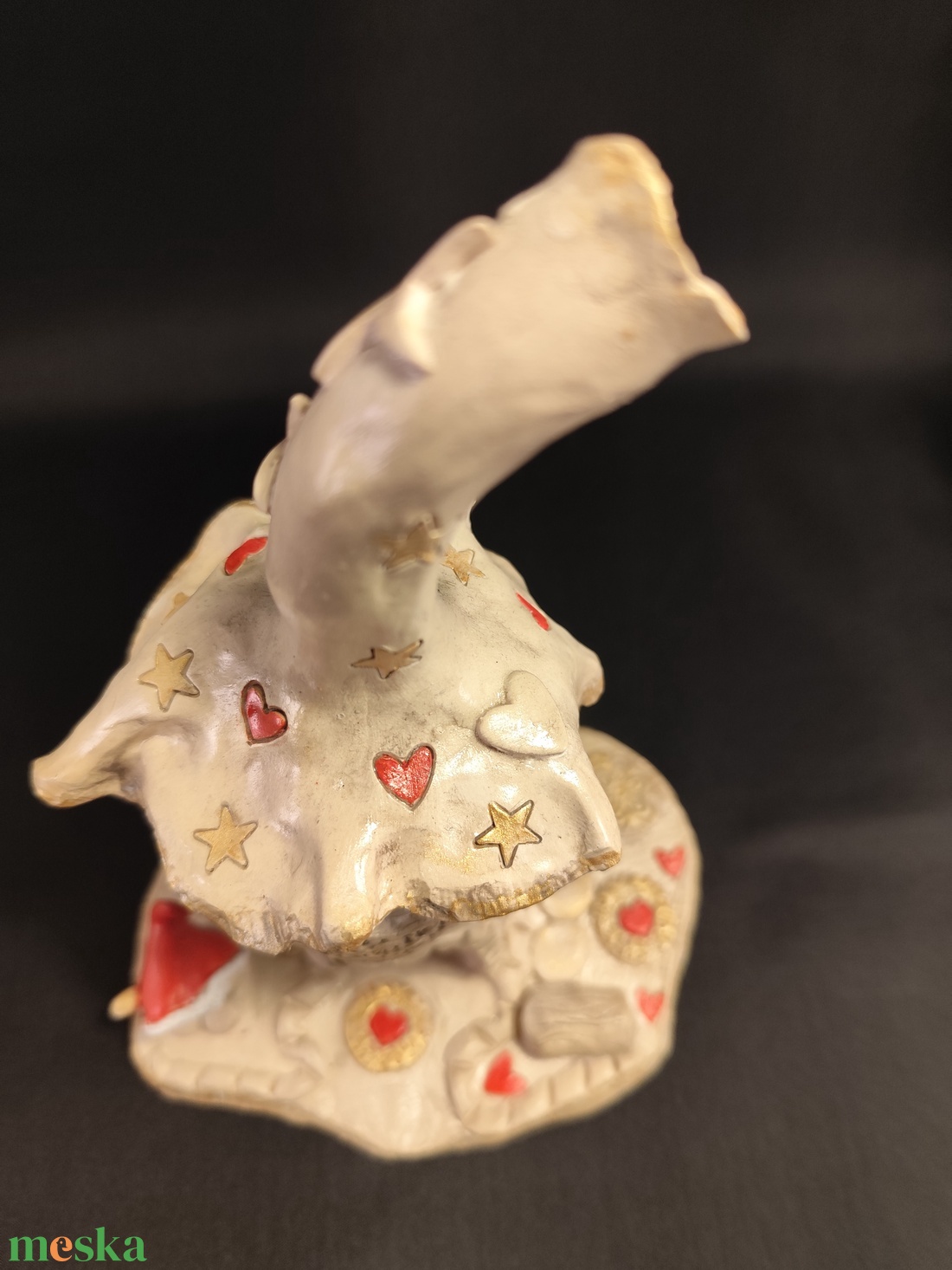 Kerámia füstölő piros - arany télapó - otthon & életmód - dekoráció - spiritualitás - füstölő és füstölőtartó - Meska.hu