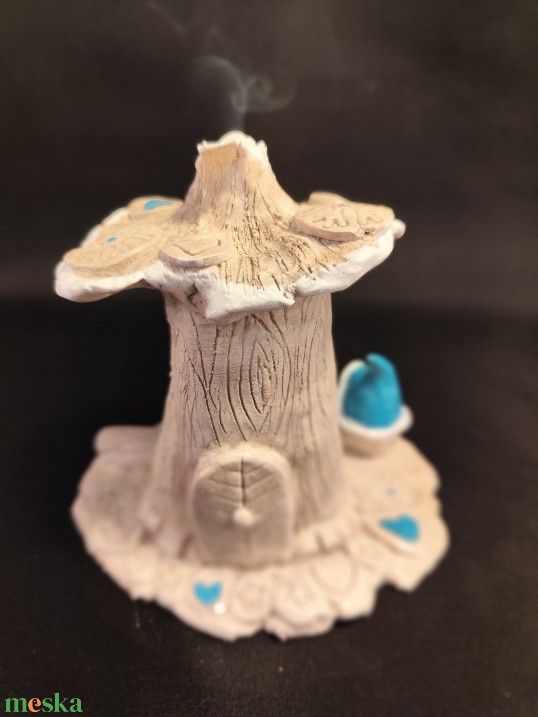 Kerámia füstölő türkizkék télapó - otthon & életmód - dekoráció - spiritualitás - füstölő és füstölőtartó - Meska.hu