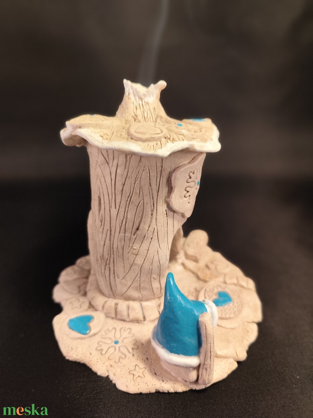 Kerámia füstölő türkizkék télapó - otthon & életmód - dekoráció - spiritualitás - füstölő és füstölőtartó - Meska.hu