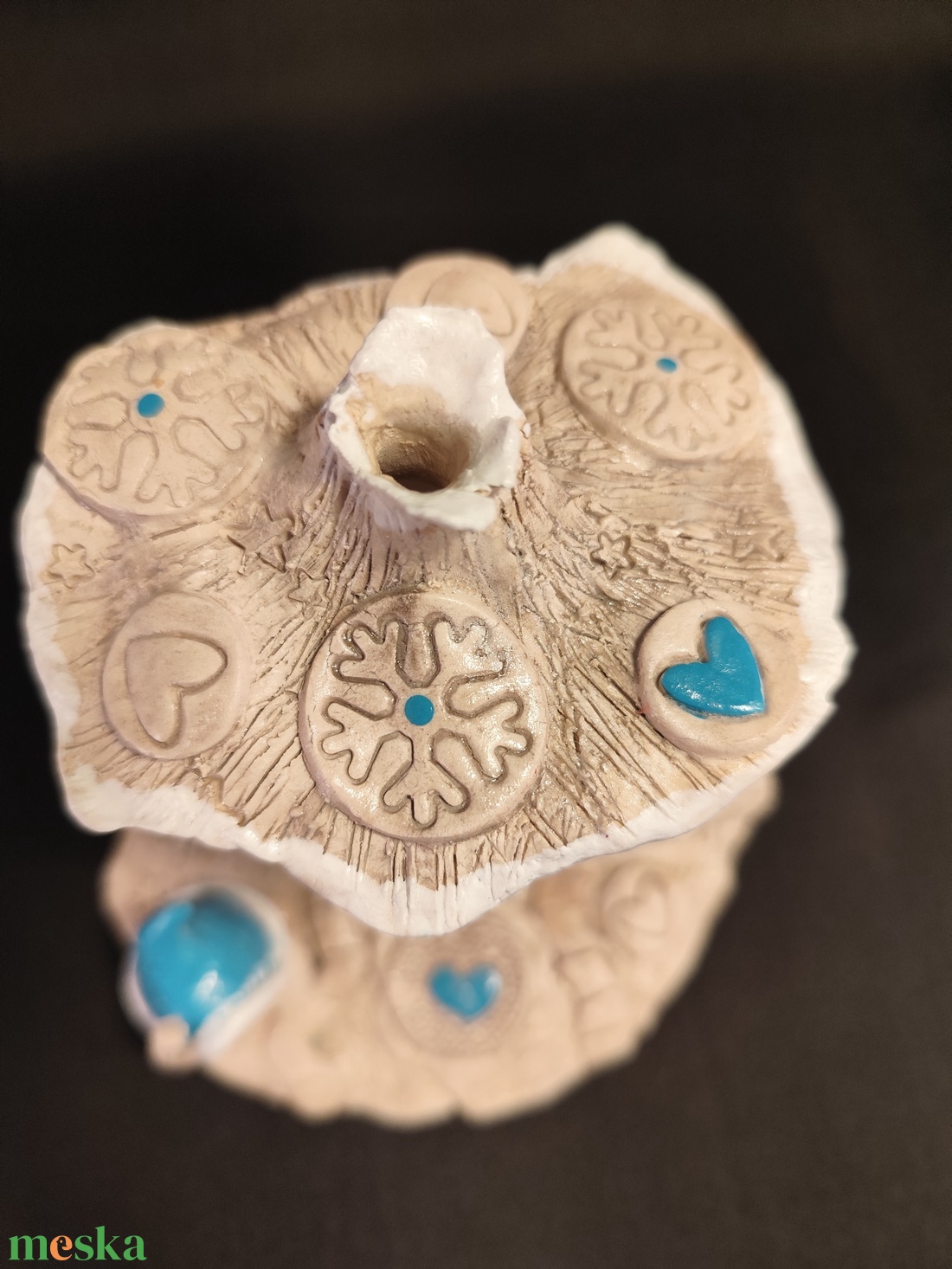 Kerámia füstölő türkizkék télapó - otthon & életmód - dekoráció - spiritualitás - füstölő és füstölőtartó - Meska.hu