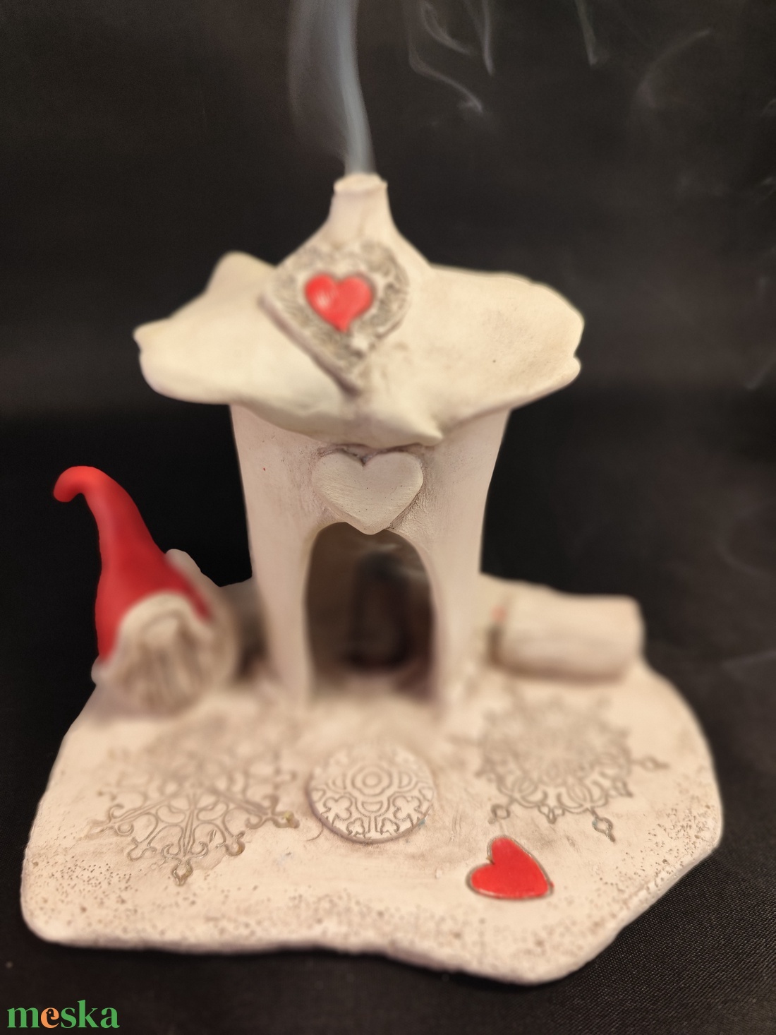 Kerámia füstölő piros télapó - otthon & életmód - dekoráció - spiritualitás - füstölő és füstölőtartó - Meska.hu