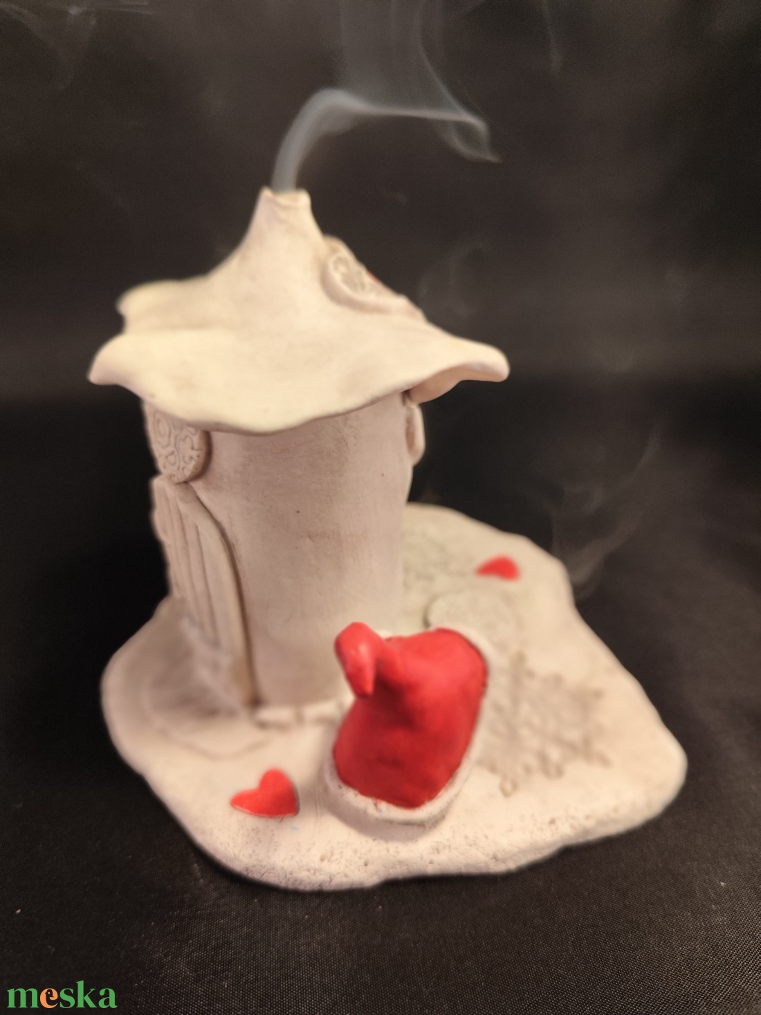 Kerámia füstölő piros télapó - otthon & életmód - dekoráció - spiritualitás - füstölő és füstölőtartó - Meska.hu