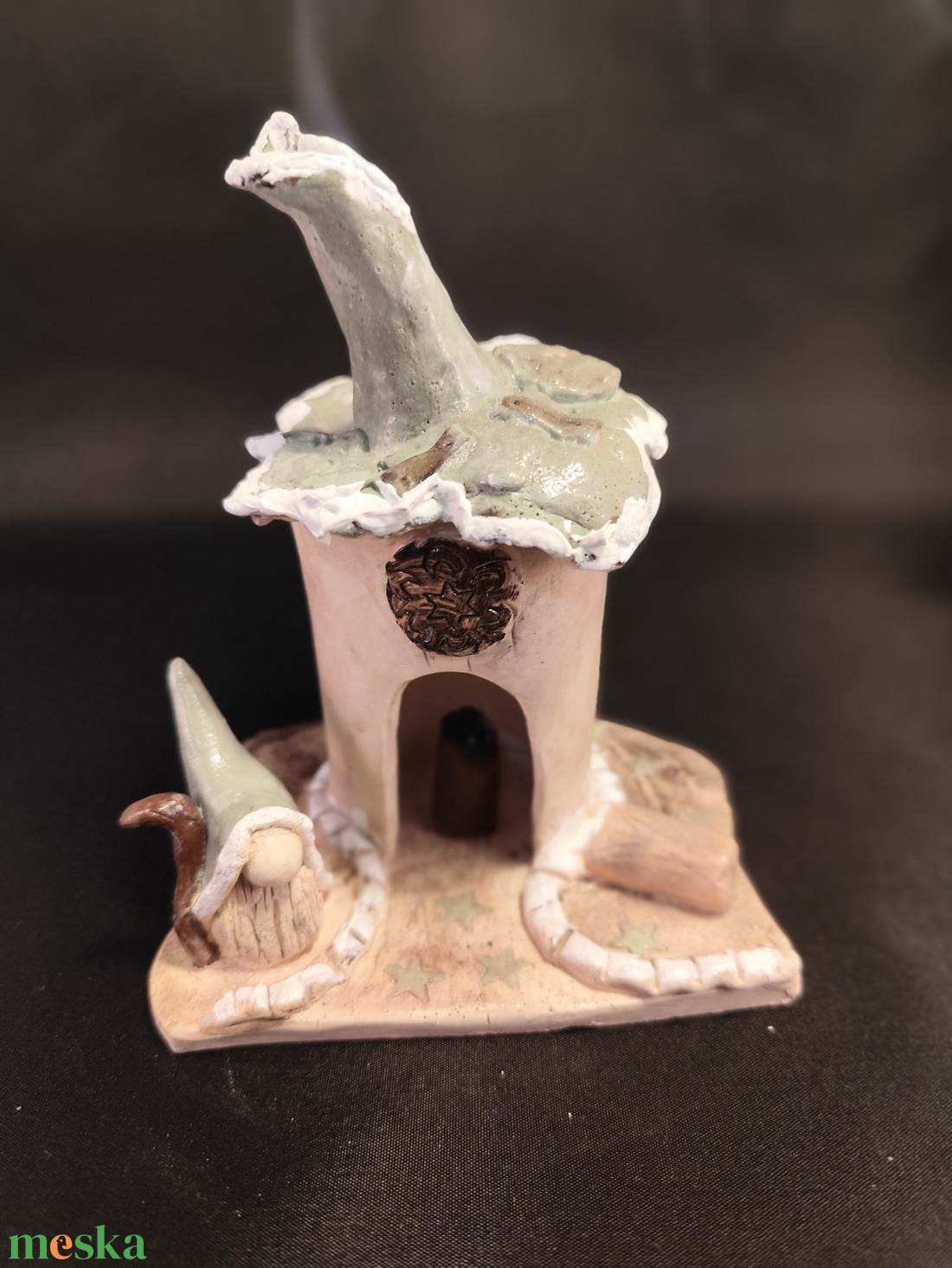 Kerámia füstölő zöld télapó - otthon & életmód - dekoráció - spiritualitás - füstölő és füstölőtartó - Meska.hu