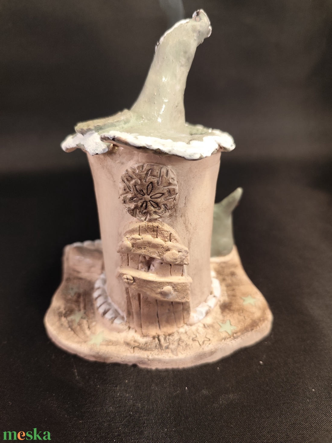 Kerámia füstölő zöld télapó - otthon & életmód - dekoráció - spiritualitás - füstölő és füstölőtartó - Meska.hu