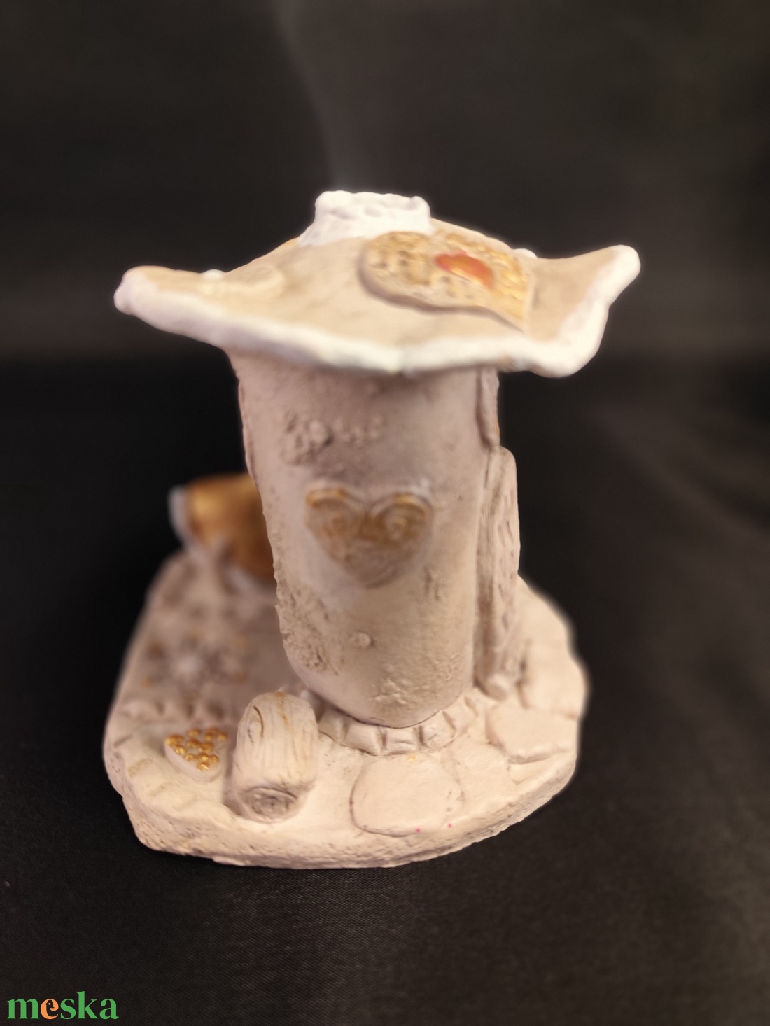 Kerámia füstölő arany télapó - otthon & életmód - dekoráció - spiritualitás - füstölő és füstölőtartó - Meska.hu