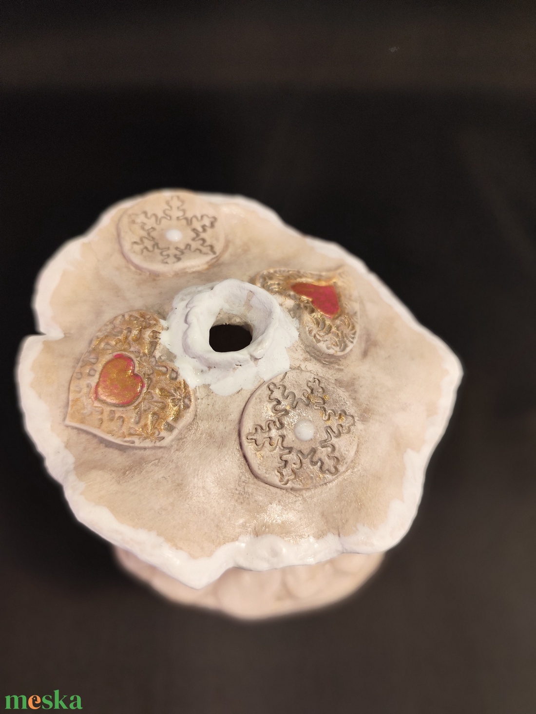 Kerámia füstölő arany télapó - otthon & életmód - dekoráció - spiritualitás - füstölő és füstölőtartó - Meska.hu