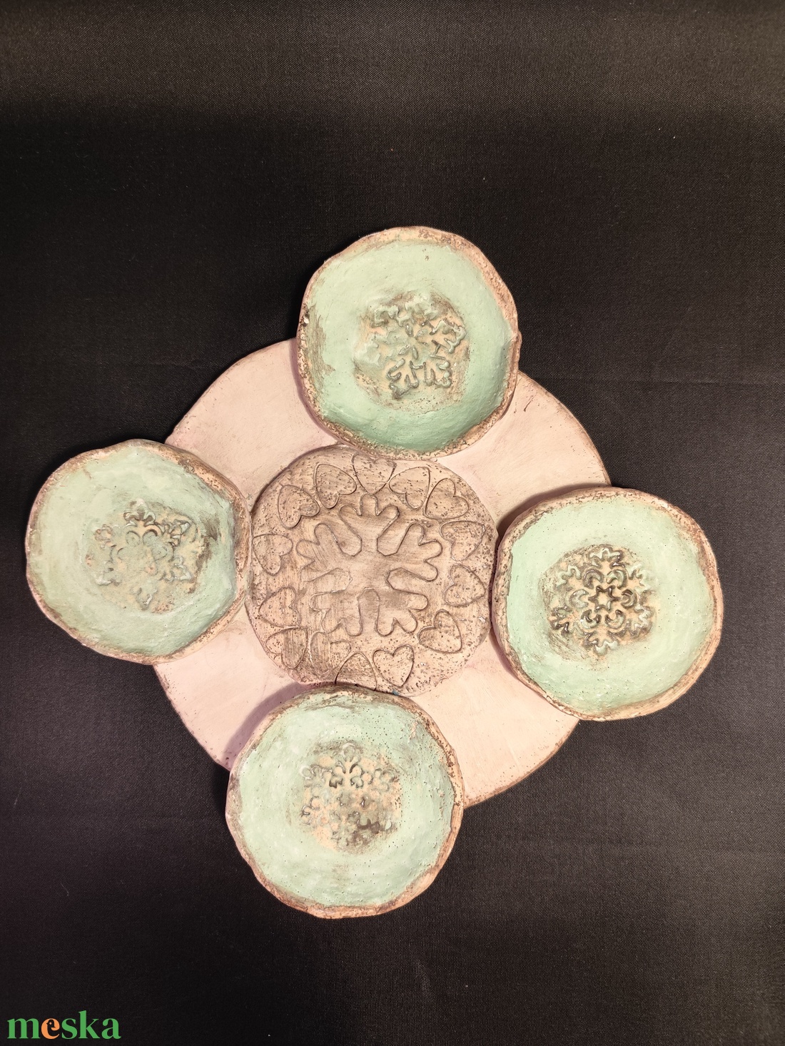 Kerámia adventi gyertyatartó zöld - karácsony - adventi díszek - adventi gyertyadíszek és koszorúdíszek - Meska.hu