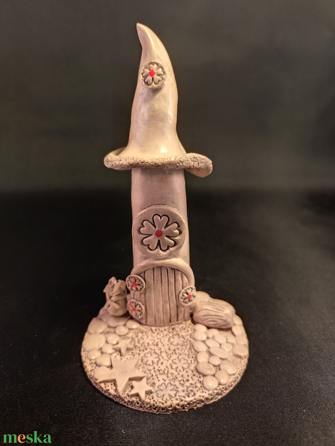 Kerámia  gyertyatartó piros - karácsony - karácsonyi lakásdekoráció - ünnepi asztaldekoráció - Meska.hu