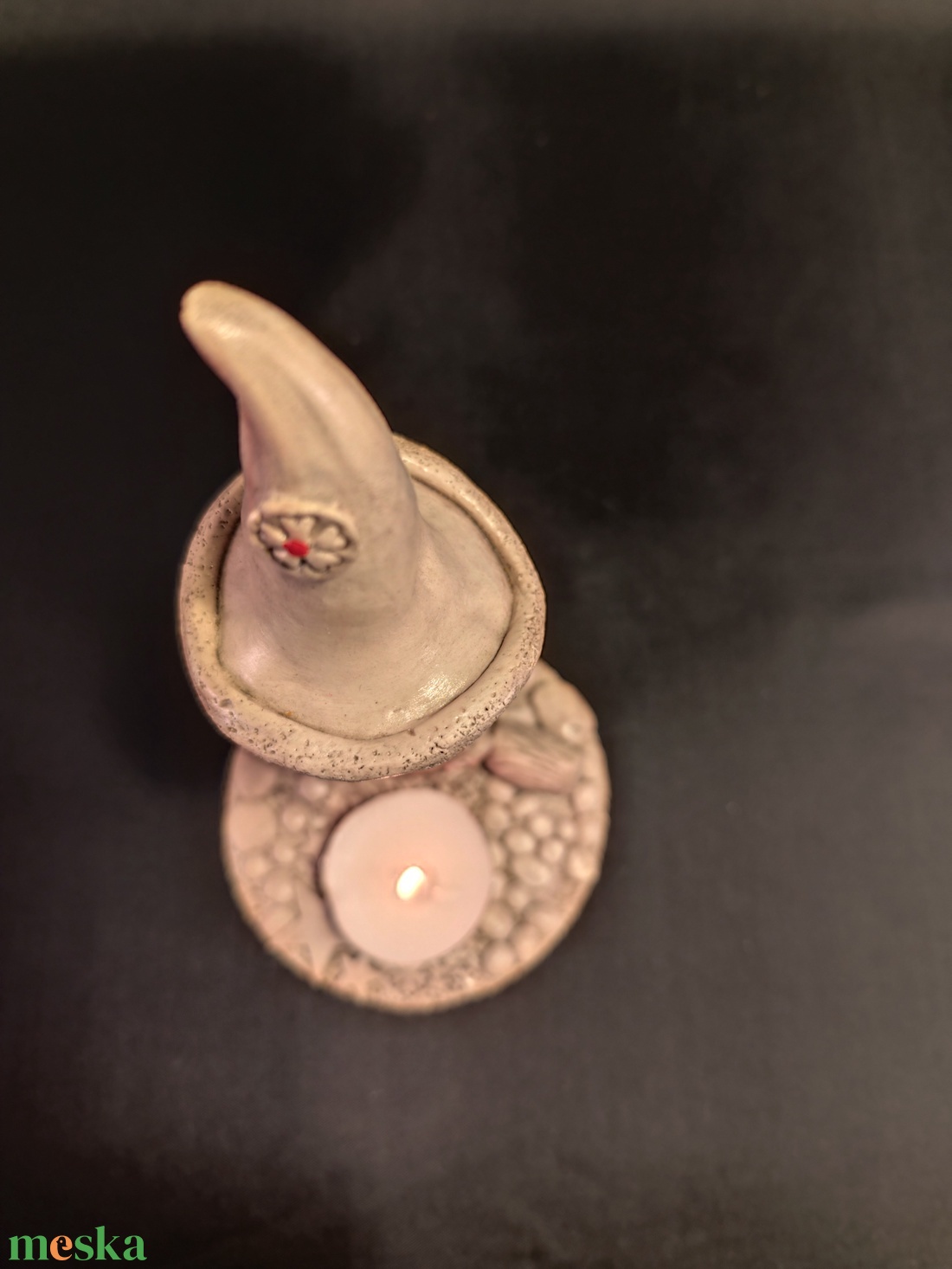 Kerámia  gyertyatartó piros - karácsony - karácsonyi lakásdekoráció - ünnepi asztaldekoráció - Meska.hu