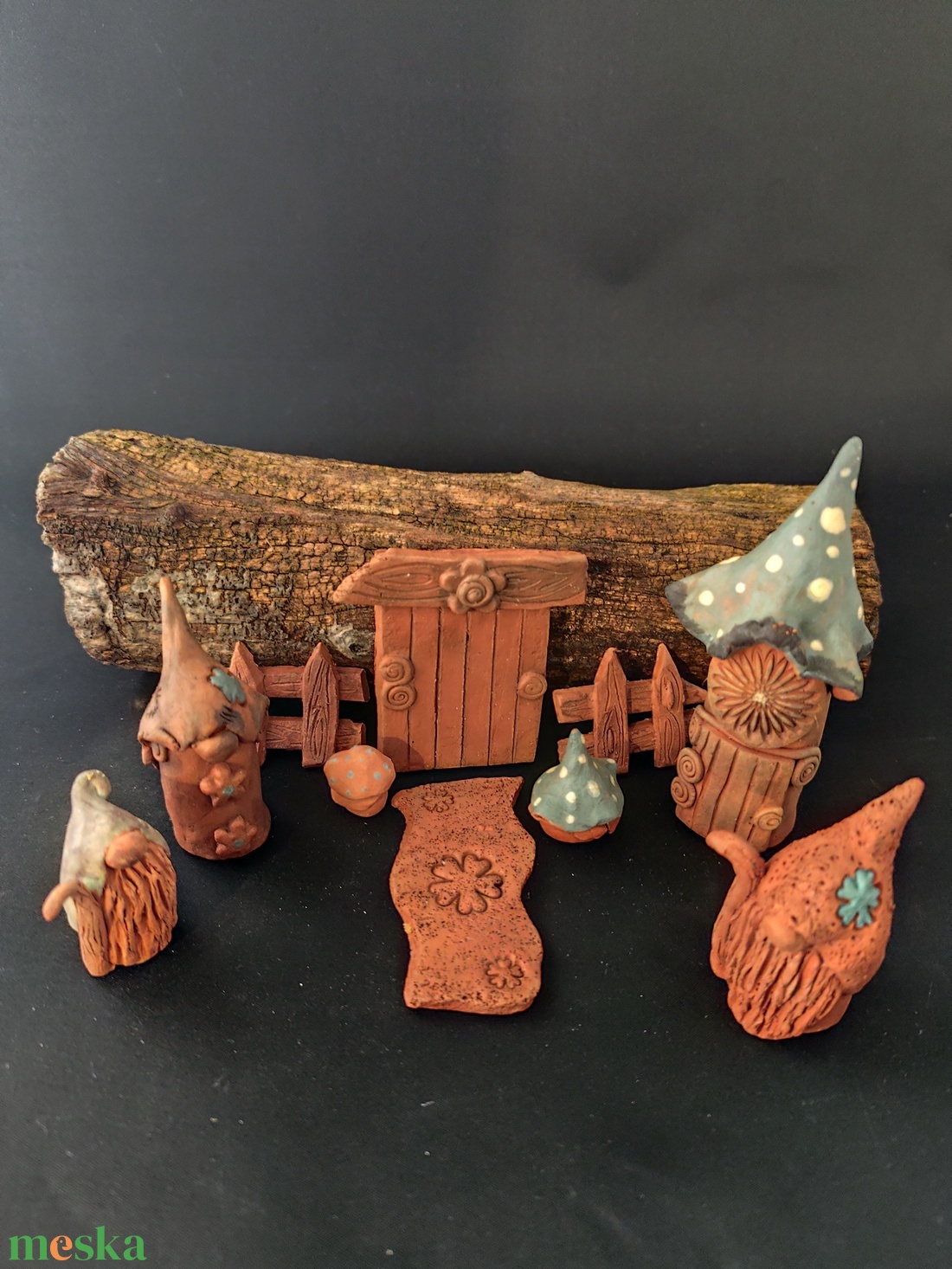 Kerámia tündérkert szürkéskék - otthon & életmód - dekoráció - manók - Meska.hu