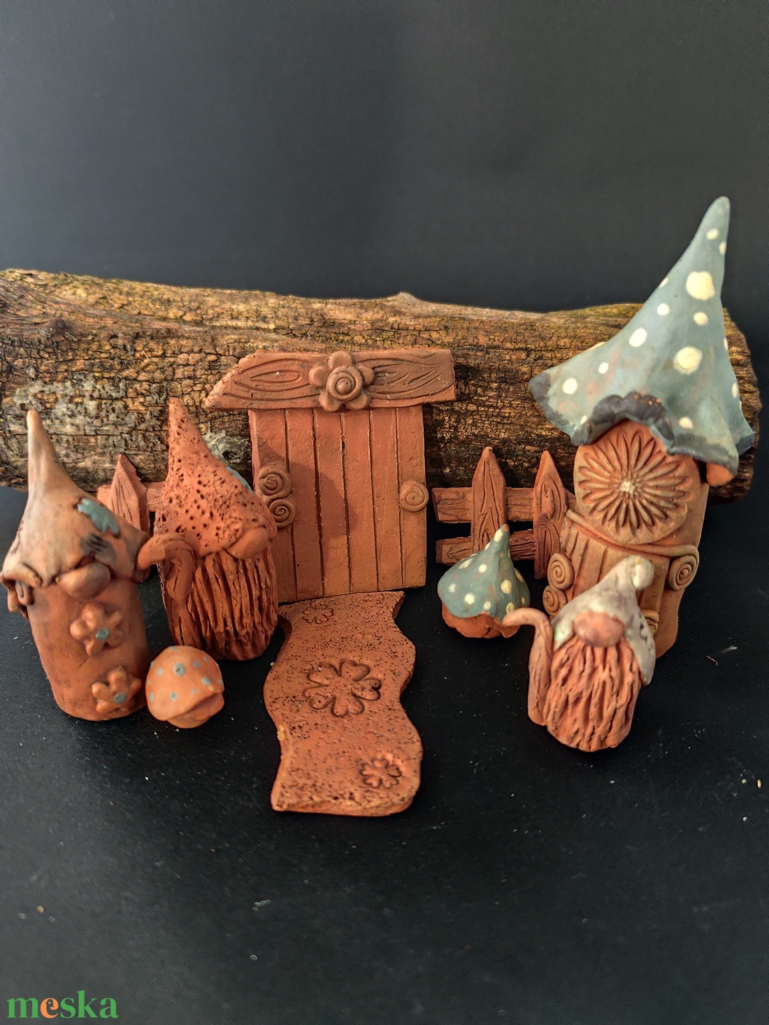 Kerámia tündérkert szürkéskék - otthon & életmód - dekoráció - manók - Meska.hu