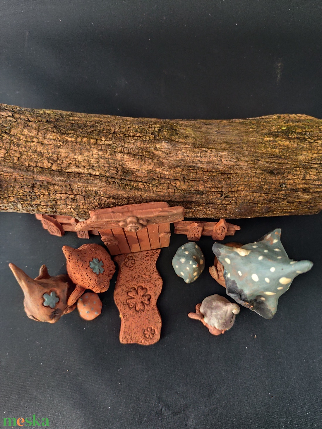 Kerámia tündérkert szürkéskék - otthon & életmód - dekoráció - manók - Meska.hu