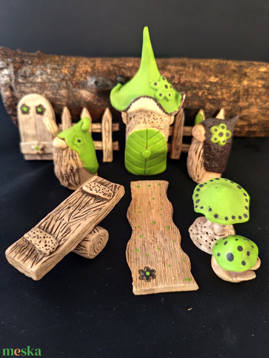 Kerámia tündérkert zöld - otthon & életmód - dekoráció - manók - Meska.hu