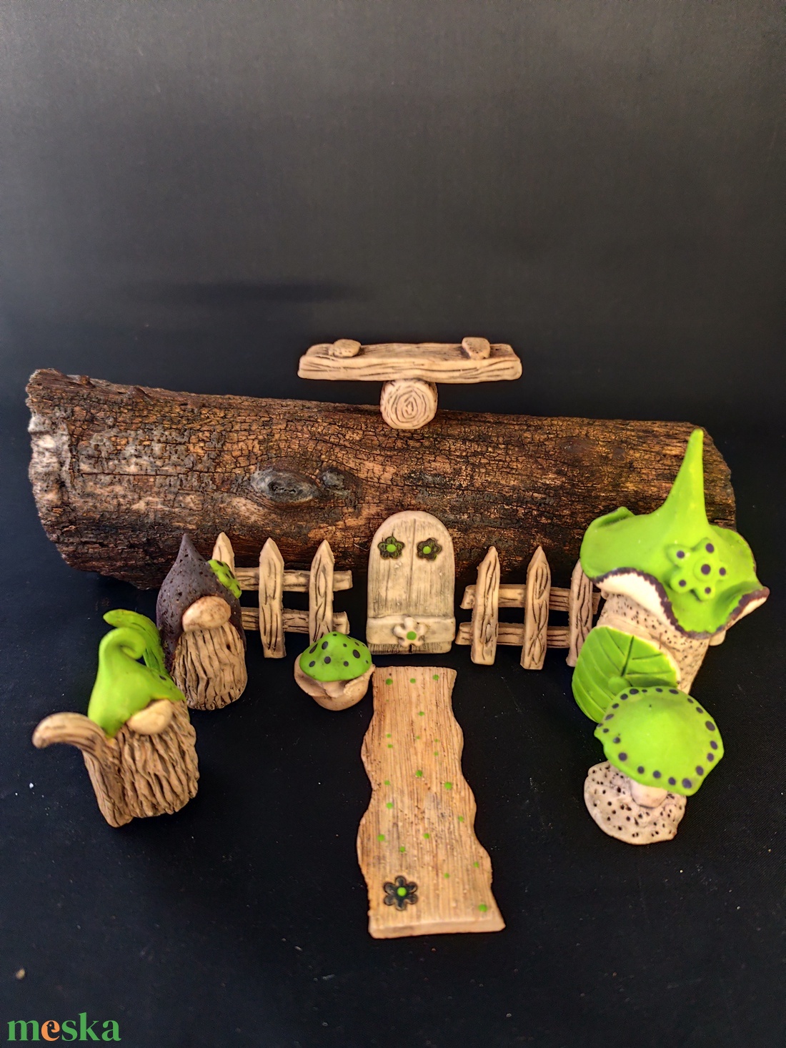 Kerámia tündérkert zöld - otthon & életmód - dekoráció - manók - Meska.hu