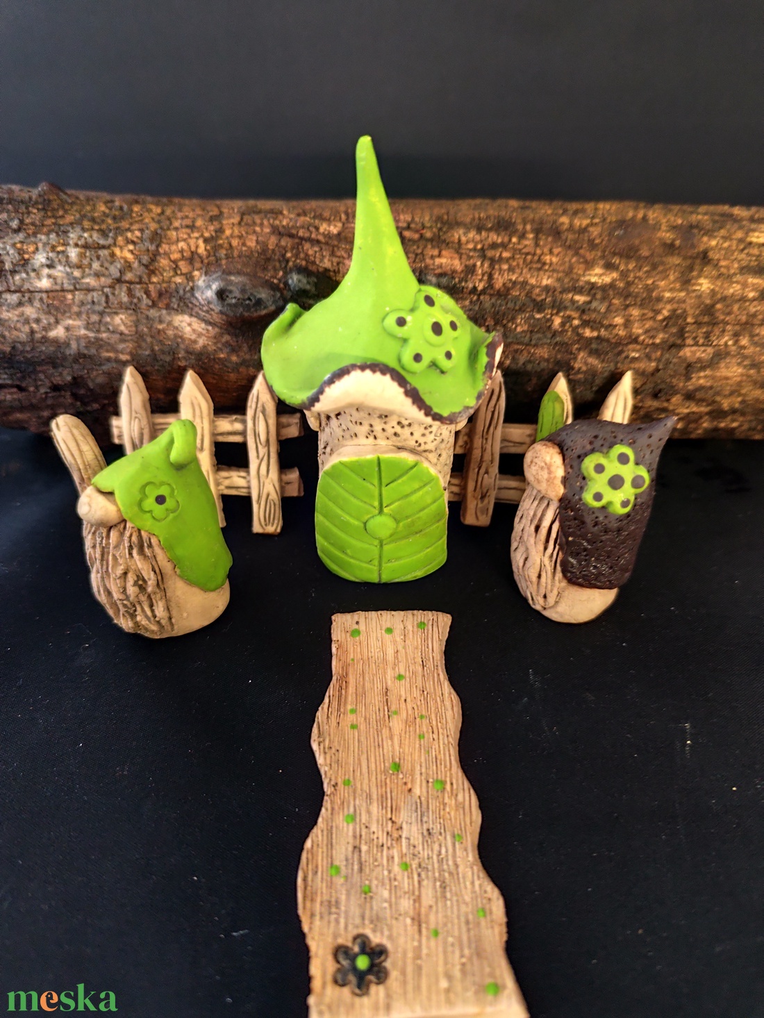 Kerámia tündérkert zöld - otthon & életmód - dekoráció - manók - Meska.hu