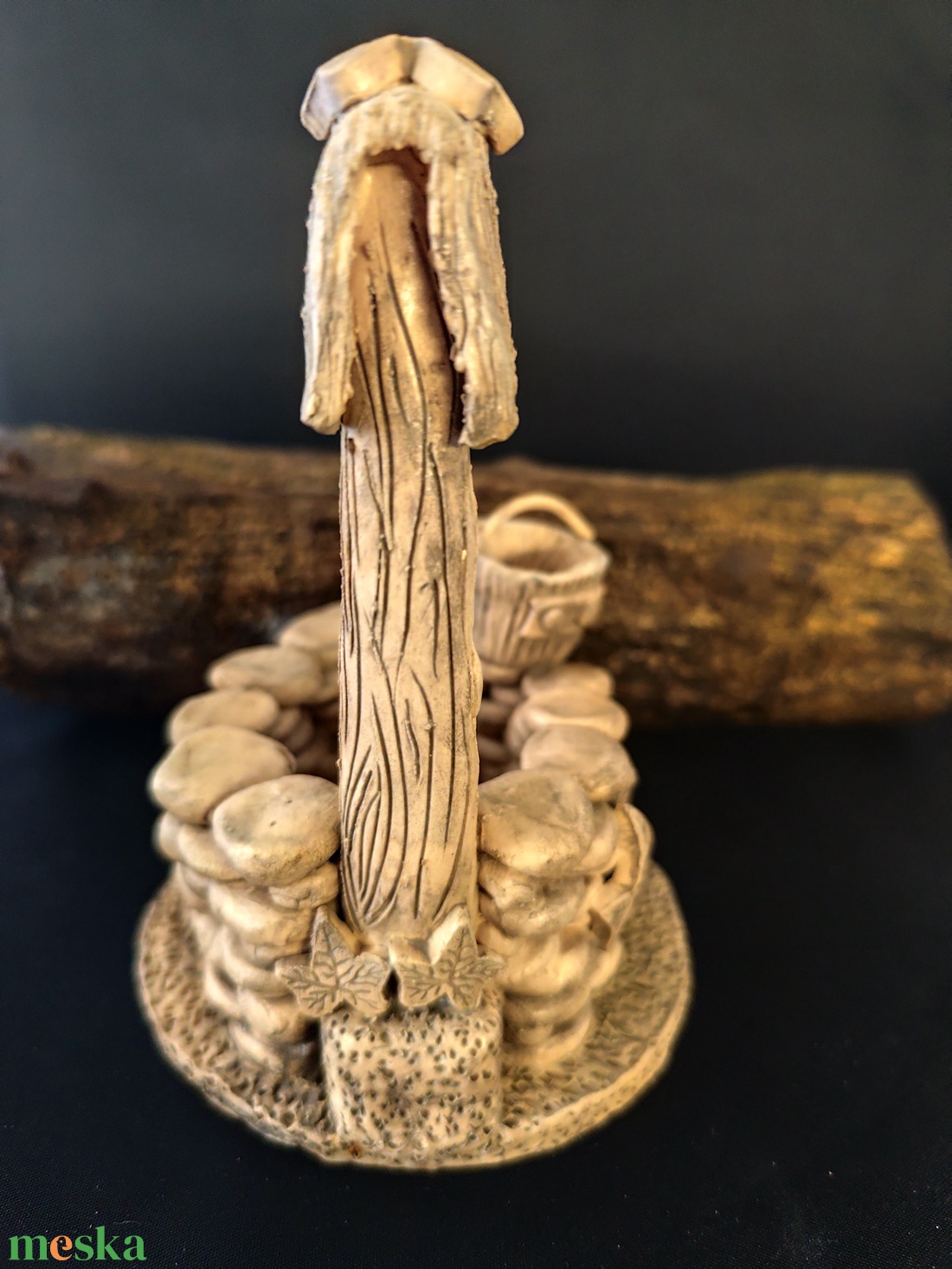 Kerámia kút vödörrel fehér - otthon & életmód - ház & kert - kerti dísz - Meska.hu