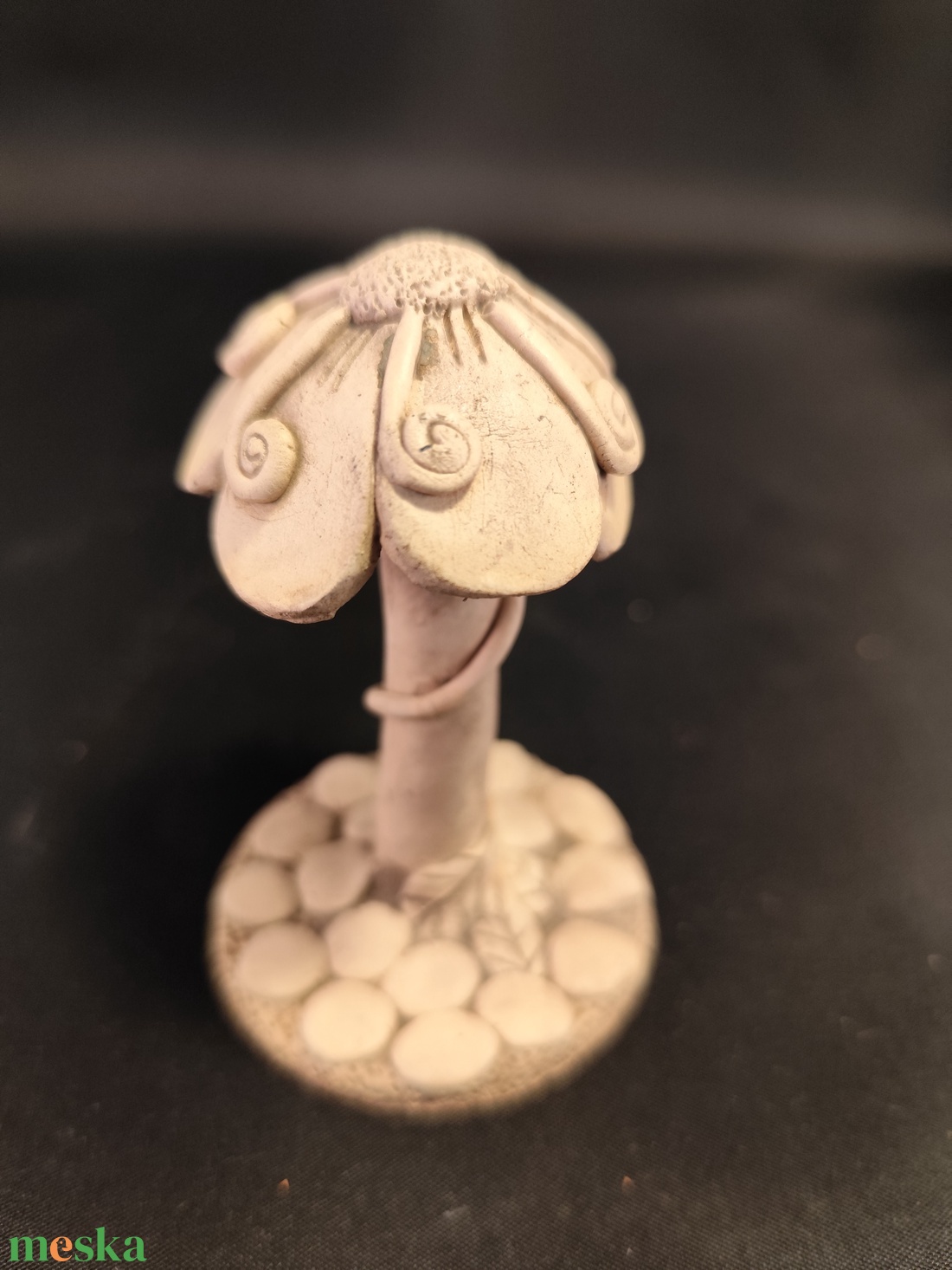 Kerámia virág fehér - otthon & életmód - ház & kert - kerti dísz - Meska.hu