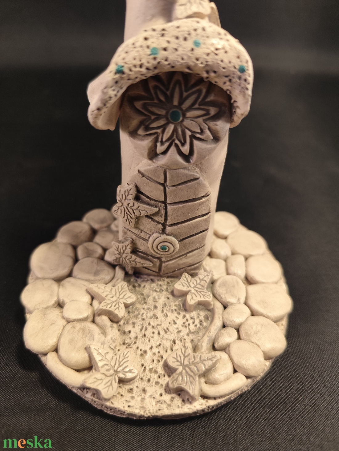 Kerámia gyertyatartó borostyán - otthon & életmód - gyertya, illat, aroma - gyertyatartó - Meska.hu