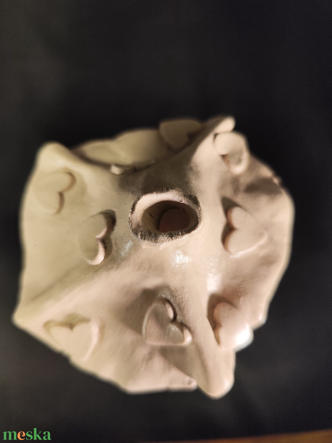 Kerámia füstölő rózsaszín szív - otthon & életmód - dekoráció - spiritualitás - füstölő és füstölőtartó - Meska.hu