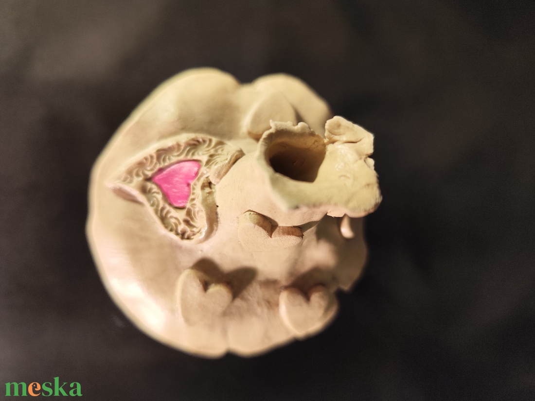 Kerámia füstölő magenta szív - otthon & életmód - dekoráció - spiritualitás - füstölő és füstölőtartó - Meska.hu