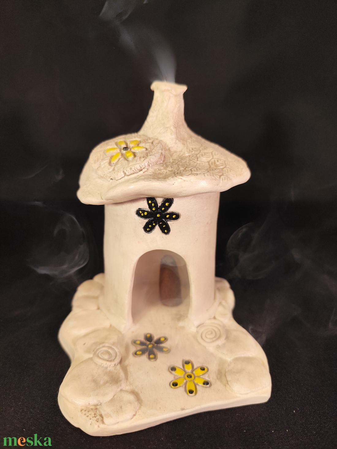 Kerámia füstölő sárga - otthon & életmód - dekoráció - spiritualitás - füstölő és füstölőtartó - Meska.hu