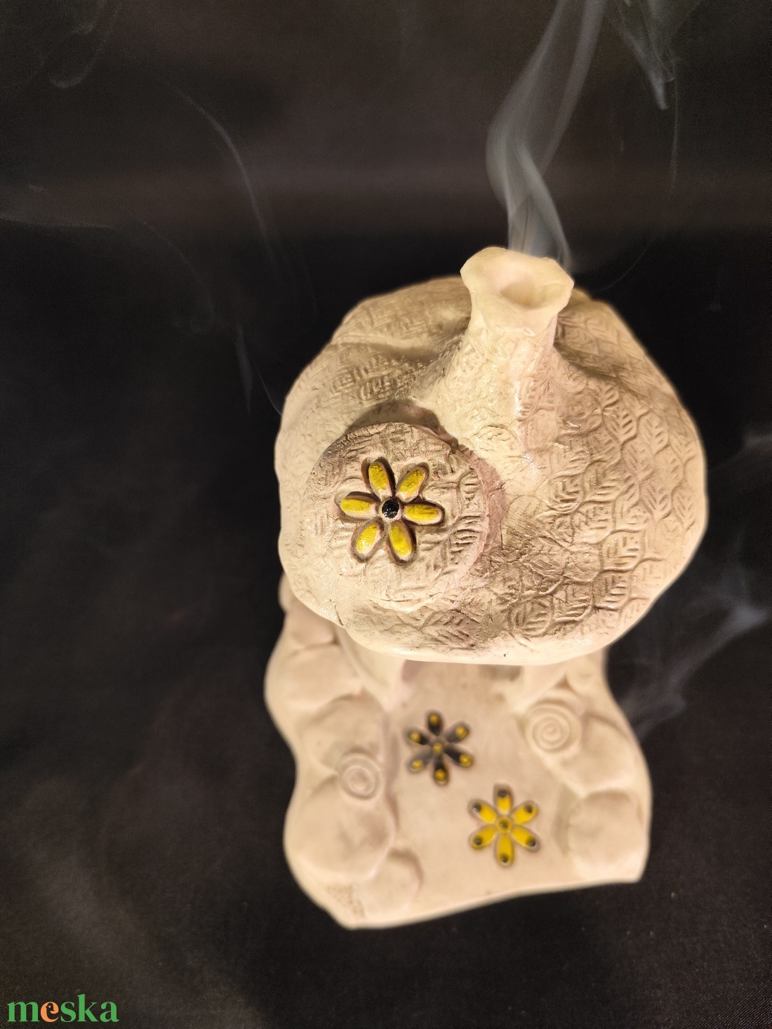 Kerámia füstölő sárga - otthon & életmód - dekoráció - spiritualitás - füstölő és füstölőtartó - Meska.hu