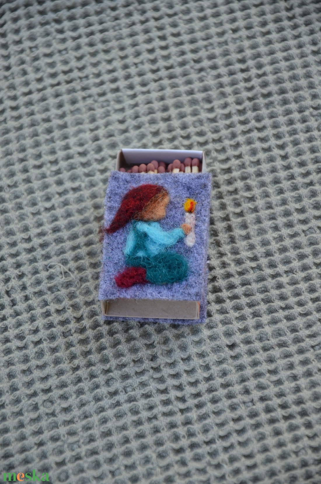 Filcell bevont gyufás skatulya  - ékszer - ékszertartó - ékszerdoboz - Meska.hu