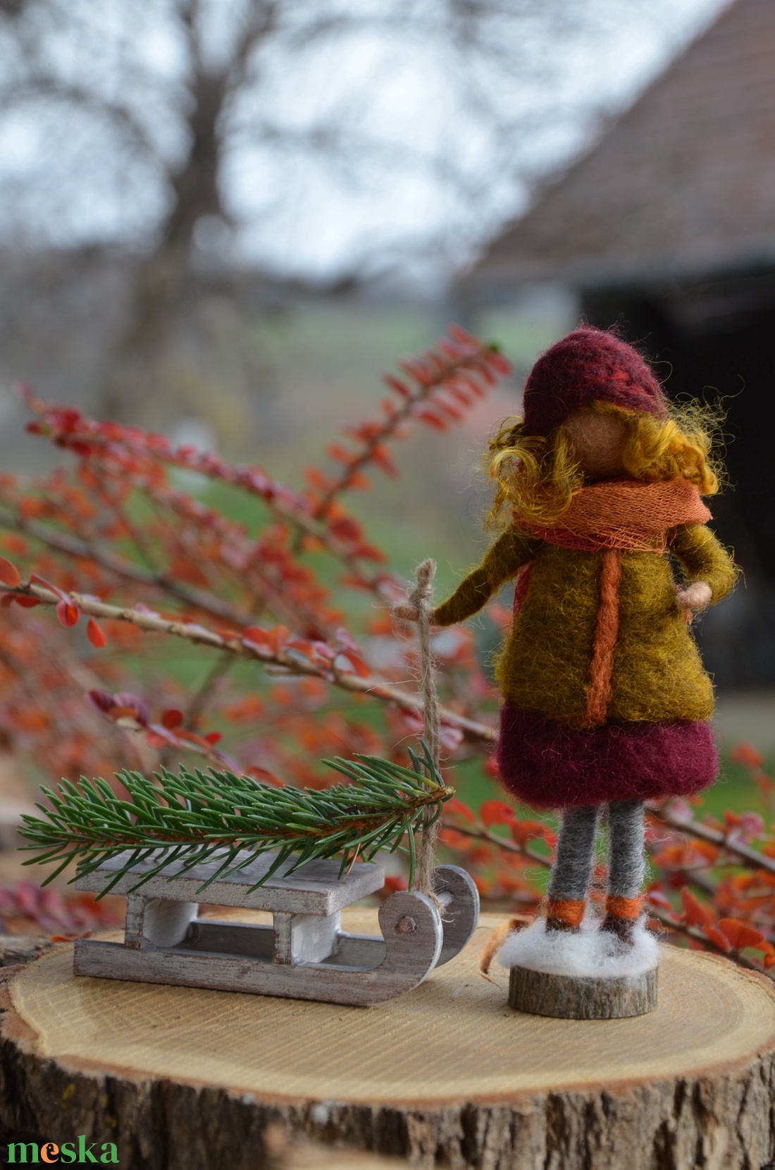 Szánkózás - karácsony - mikulás - mikulás beltéri dekoráció - Meska.hu