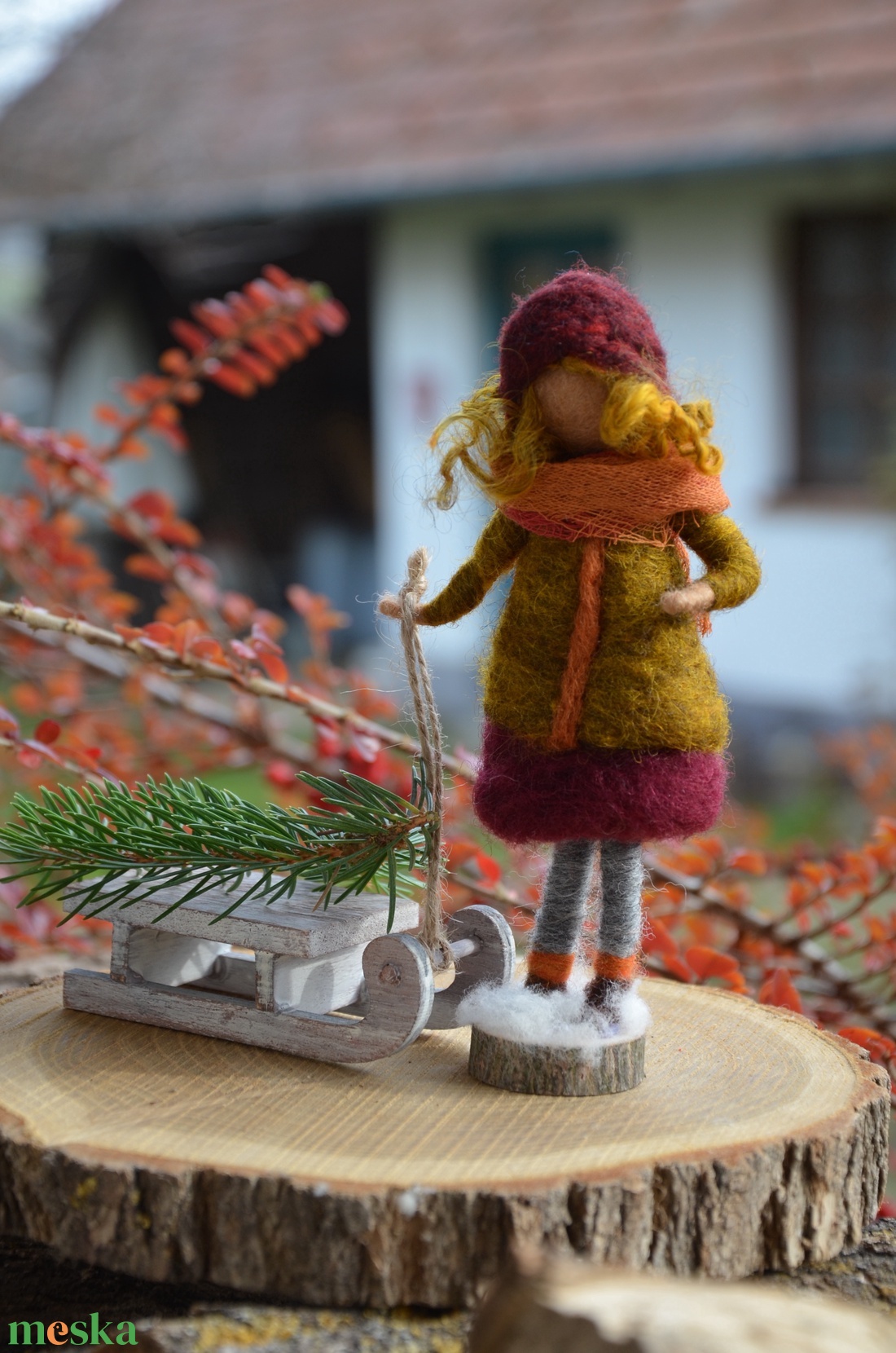 Szánkózás - karácsony - mikulás - mikulás beltéri dekoráció - Meska.hu