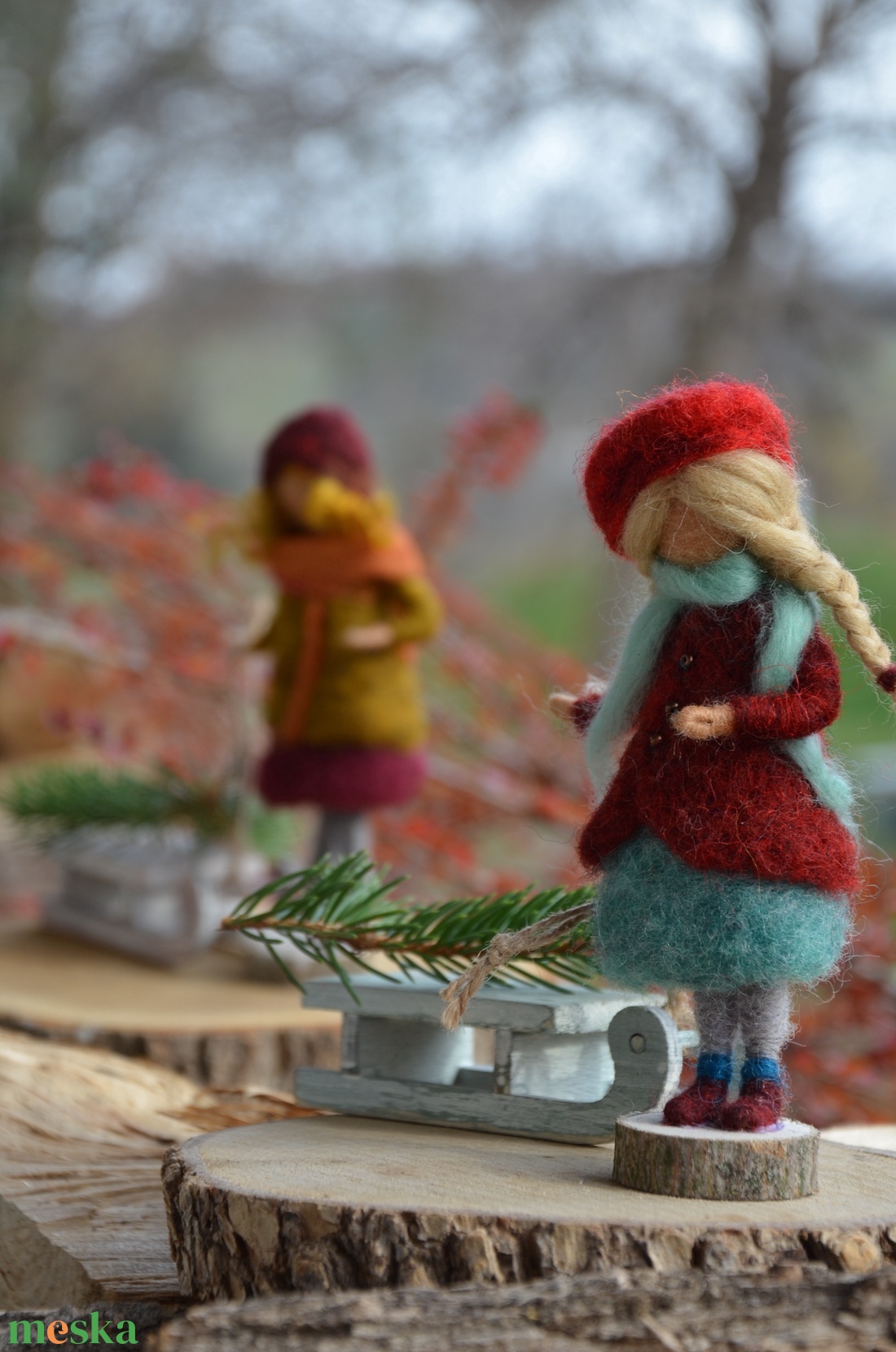 Szánkózás - karácsony - mikulás - mikulás beltéri dekoráció - Meska.hu