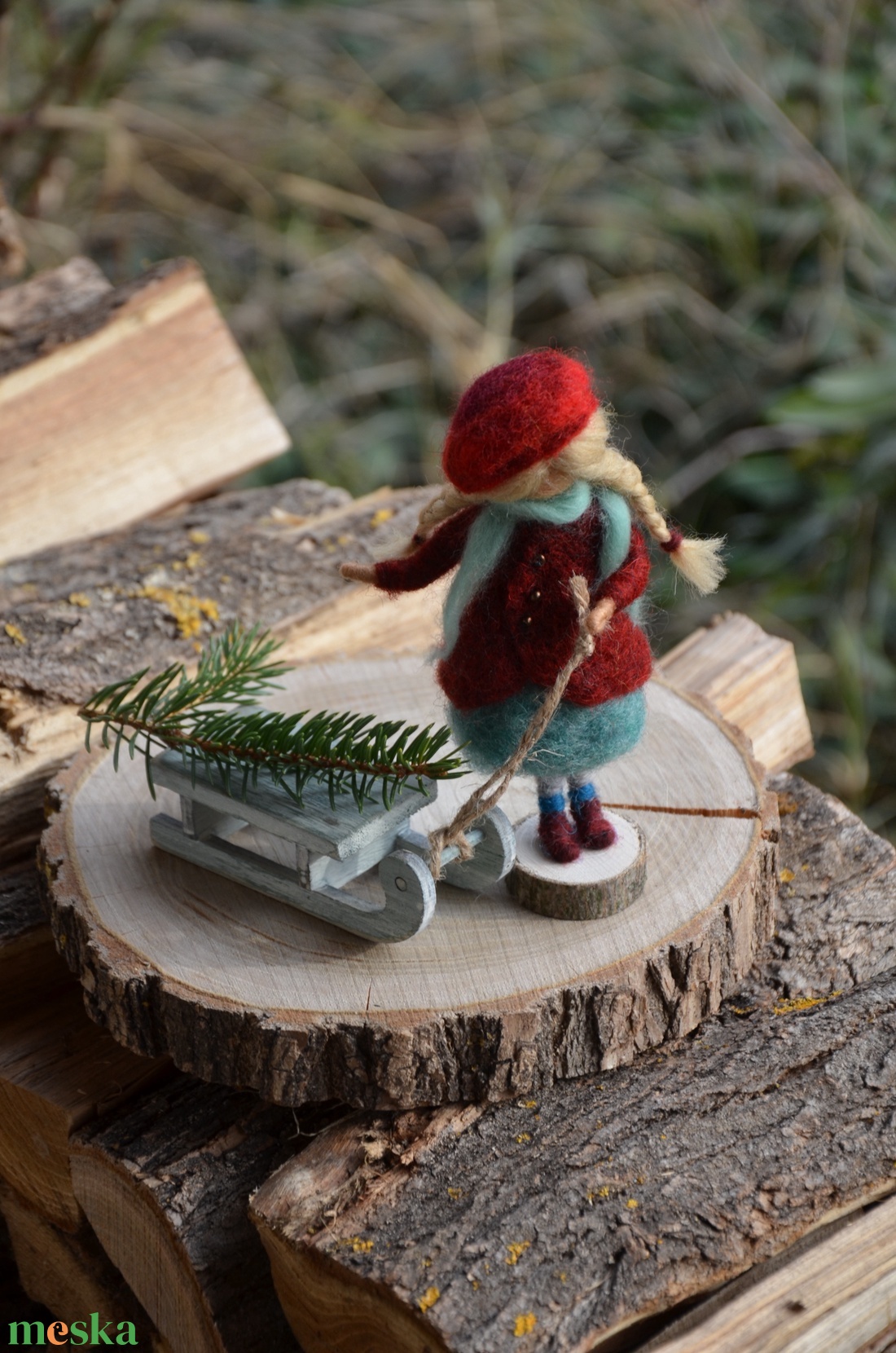 Szánkózás - karácsony - mikulás - mikulás beltéri dekoráció - Meska.hu