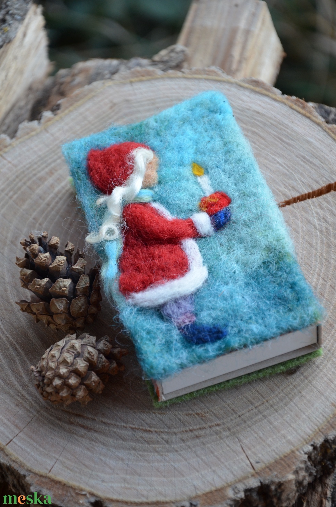 Filcell bevont gyufás skatulya , nagyméretű - ékszer - ékszertartó - ékszerdoboz - Meska.hu