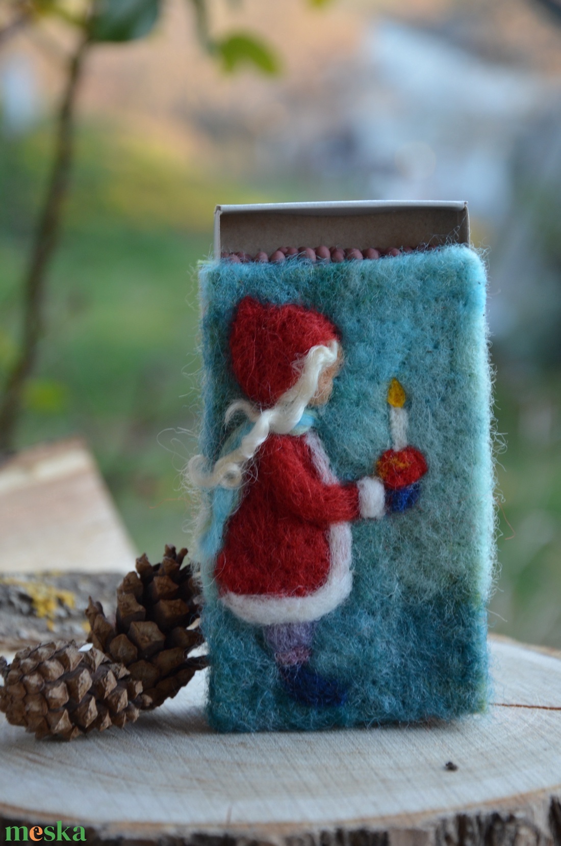 Filcell bevont gyufás skatulya , nagyméretű - ékszer - ékszertartó - ékszerdoboz - Meska.hu