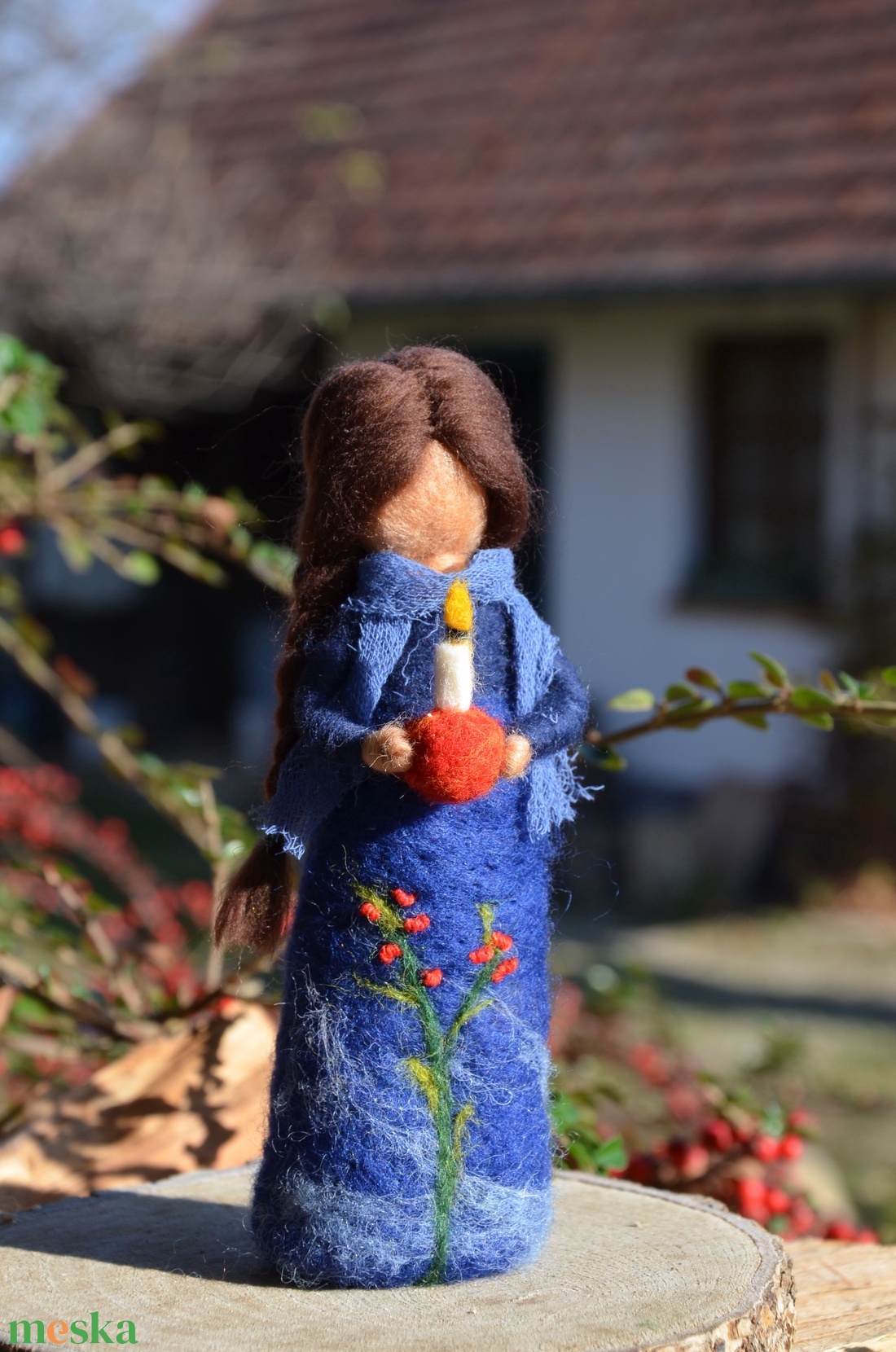 Karácsonyi gyertyás angyal - játék & sport - készségfejlesztő és logikai játék - montessori szivárvány, waldorf játékok - Meska.hu