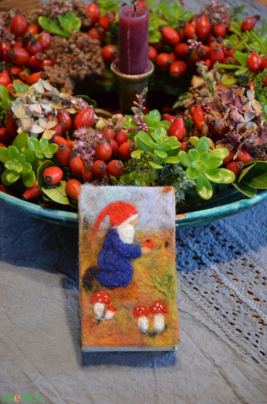 Díszes gyufás skatulya - karácsony - karácsonyi lakásdekoráció - karácsonyi lakásdíszek - Meska.hu