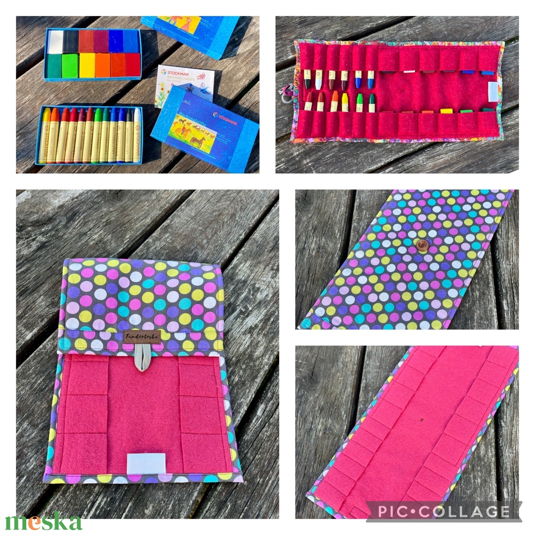 Krétakukac, méhviasz kréta tartó - Waldorf  - otthon & életmód - papír, írószer - tolltartó & ceruzatekercs - Meska.hu