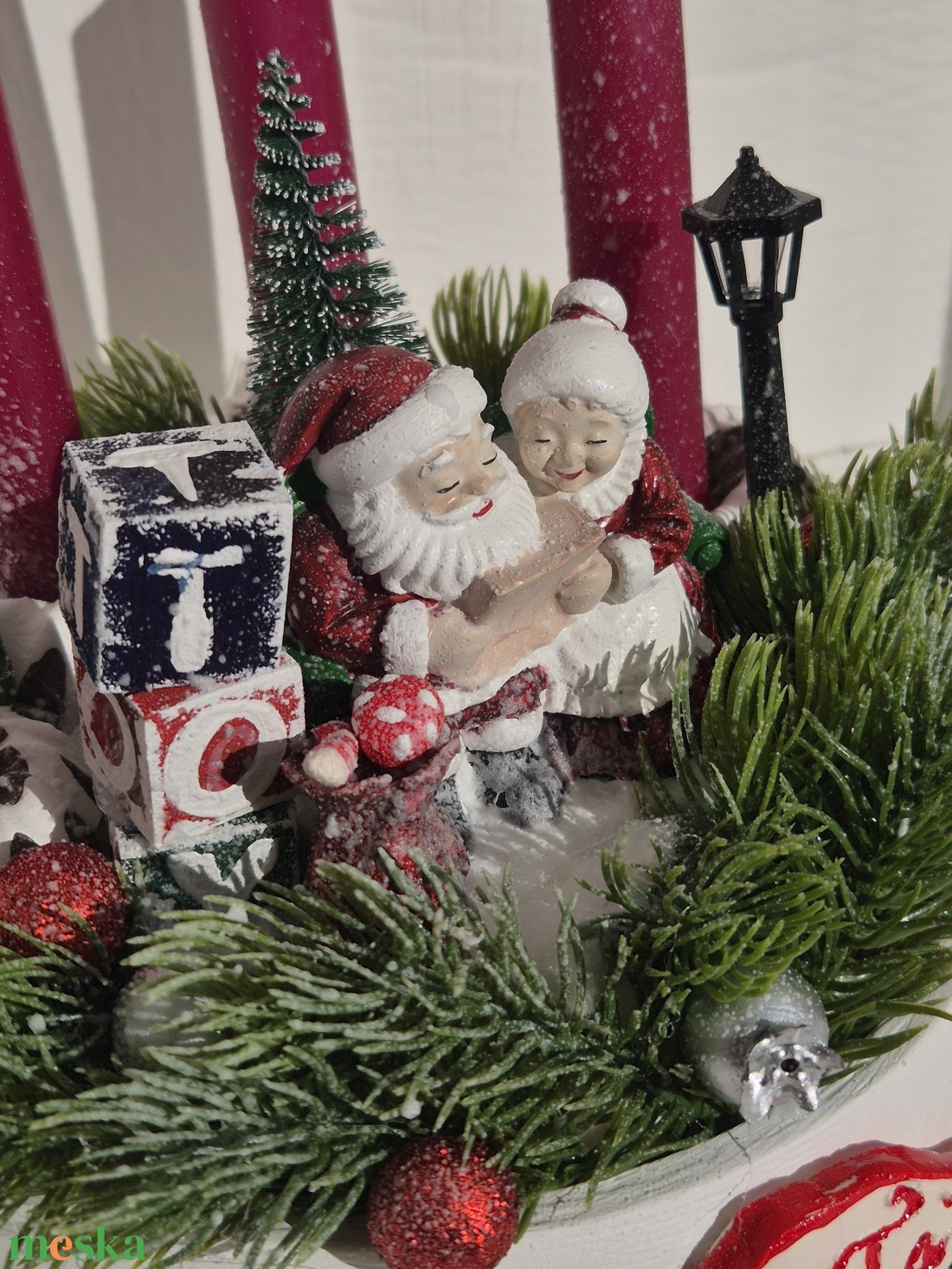 Mikulásos adventi asztaldísz - karácsony - adventi díszek - adventi koszorú - Meska.hu