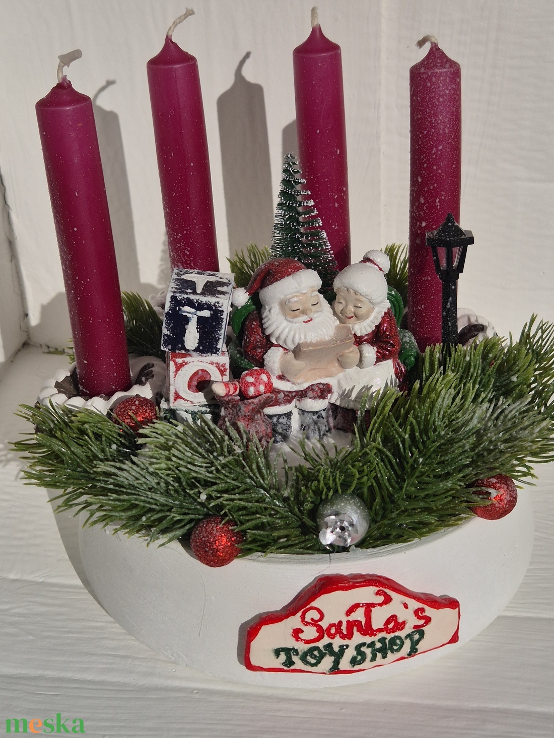Mikulásos adventi asztaldísz - karácsony - adventi díszek - adventi koszorú - Meska.hu