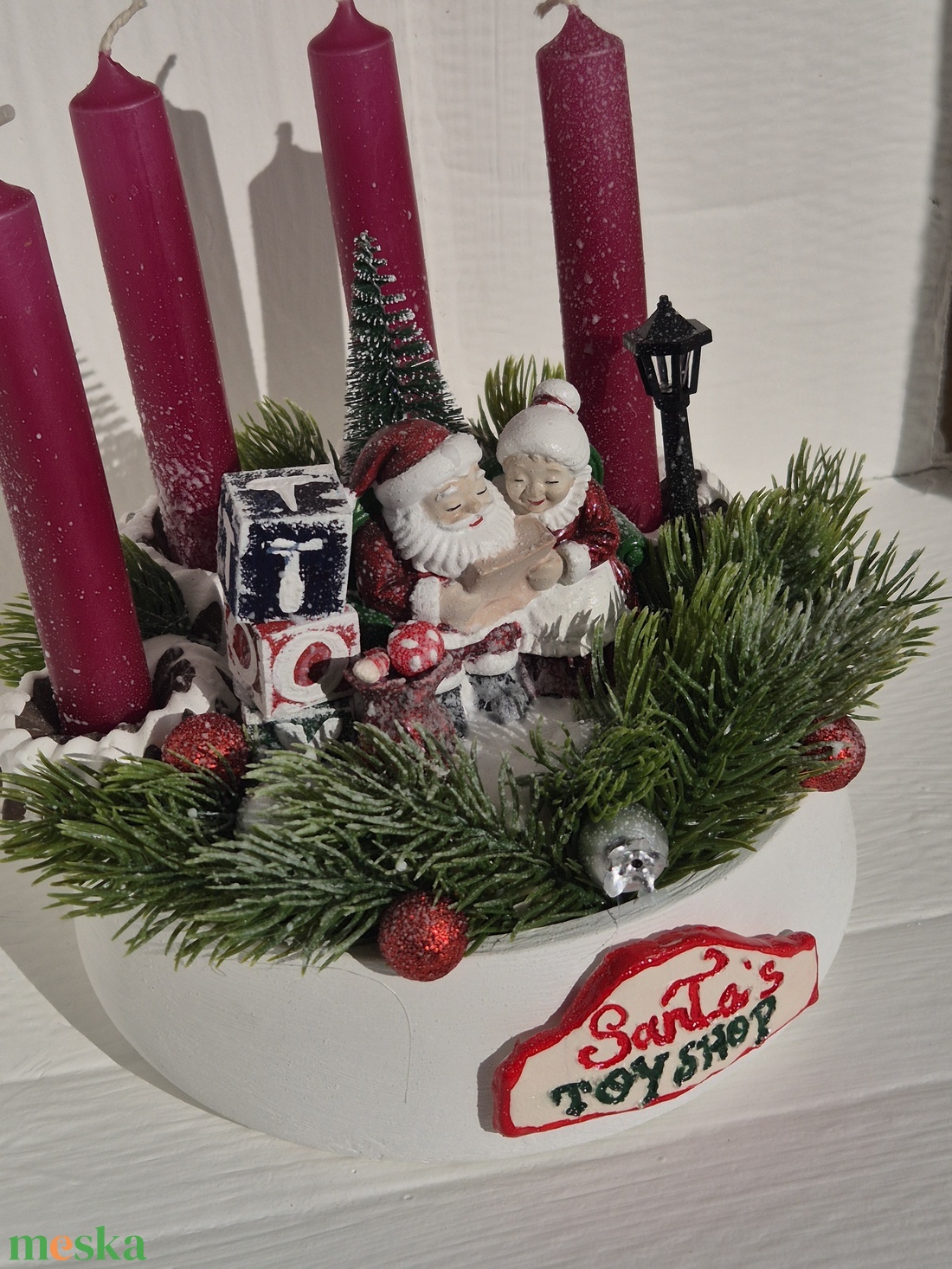 Mikulásos adventi asztaldísz - karácsony - adventi díszek - adventi koszorú - Meska.hu