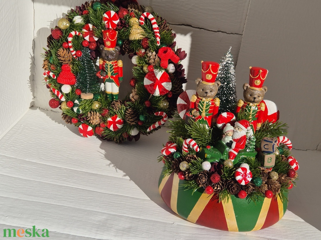 Macis diótörő szett - karácsony - adventi díszek - adventi ajtódísz - Meska.hu