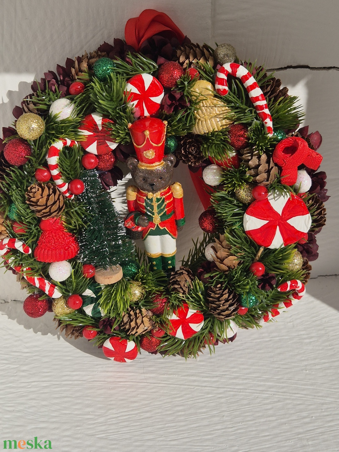 Macis diótörő szett - karácsony - adventi díszek - adventi ajtódísz - Meska.hu