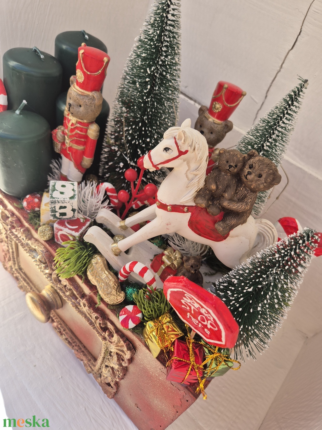 Fiókos ledes adventi dísz - karácsony - adventi díszek - adventi koszorú - Meska.hu